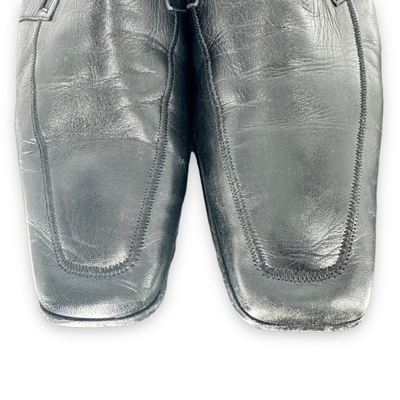 Ernesto Dolani Leather Loafer Almond Toe Elasticated Trim Black Men's Size 41 - Picture 6 of 12